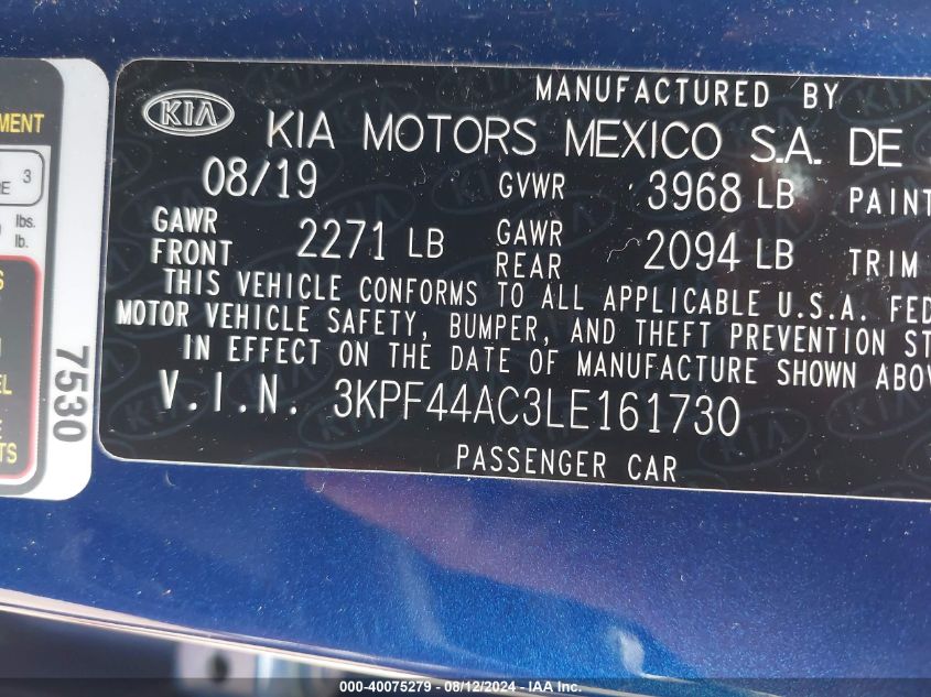 2020 KIA FORTE GT - 3KPF44AC3LE161730