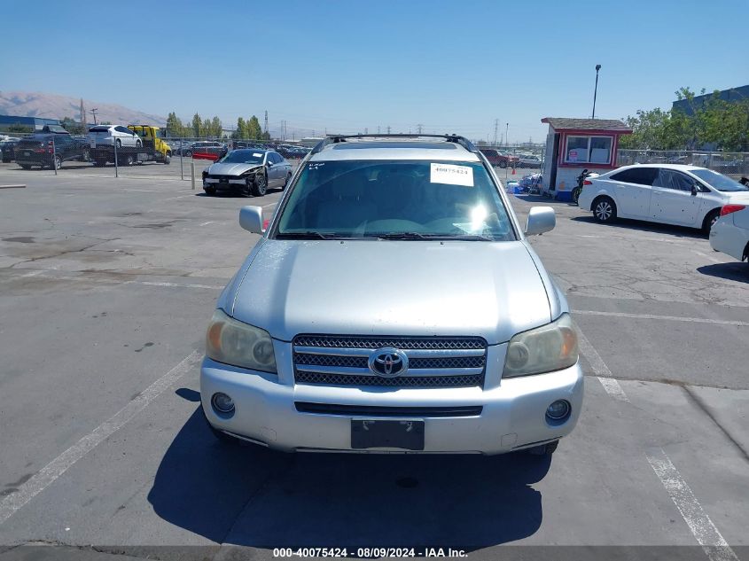 2006 Toyota Highlander Hybrid V6 VIN: JTEDW21A960015247 Lot: 40075424