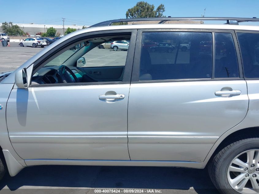 2006 Toyota Highlander Hybrid V6 VIN: JTEDW21A960015247 Lot: 40075424