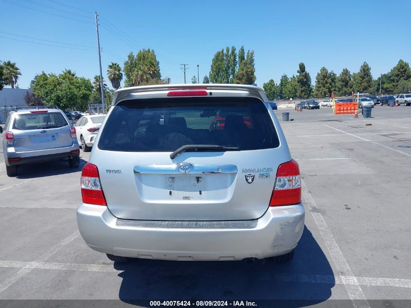 2006 Toyota Highlander Hybrid V6 VIN: JTEDW21A960015247 Lot: 40075424