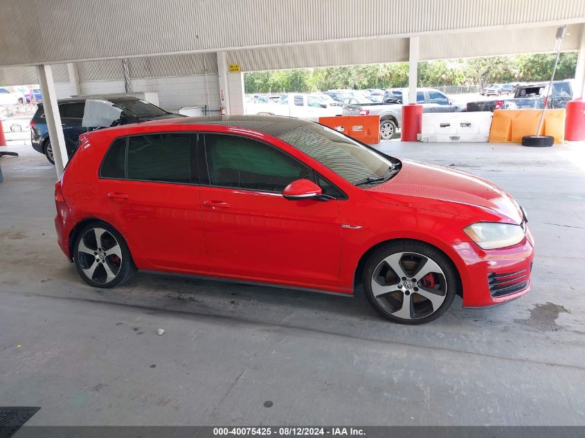 2015 Volkswagen Golf Gti 2.0T Autobahn 4-Door VIN: 3VW4T7AU3FM000242 Lot: 40075425