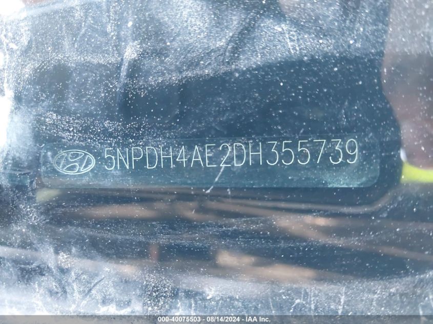 5NPDH4AE2DH355739 2013 Hyundai Elantra Gls