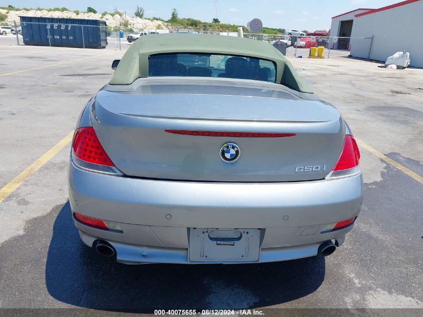 2006 BMW 650I VIN: WBAEK13446CN77168 Lot: 40075655