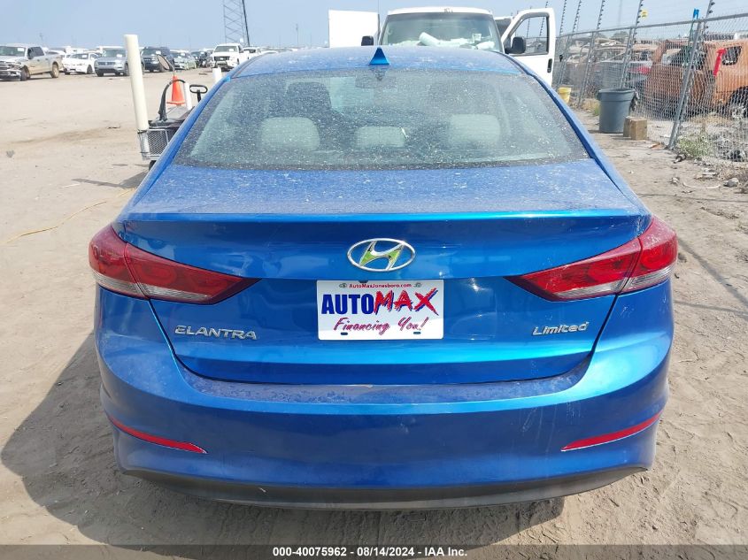 2018 Hyundai Elantra Limited VIN: 5NPD84LF7JH279551 Lot: 40075962