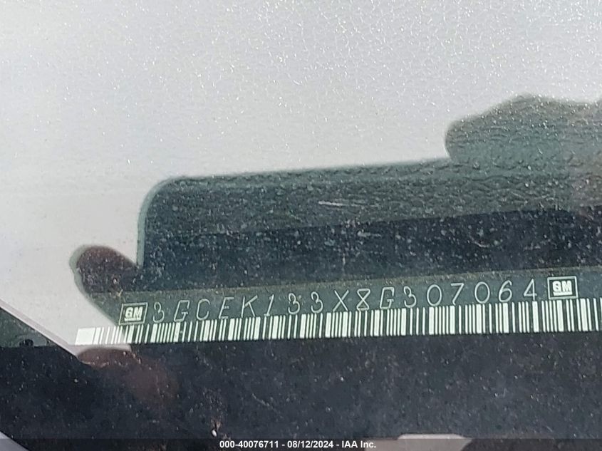 2008 Chevrolet Silverado K1500 VIN: 3GCEK133X8G307064 Lot: 40076711