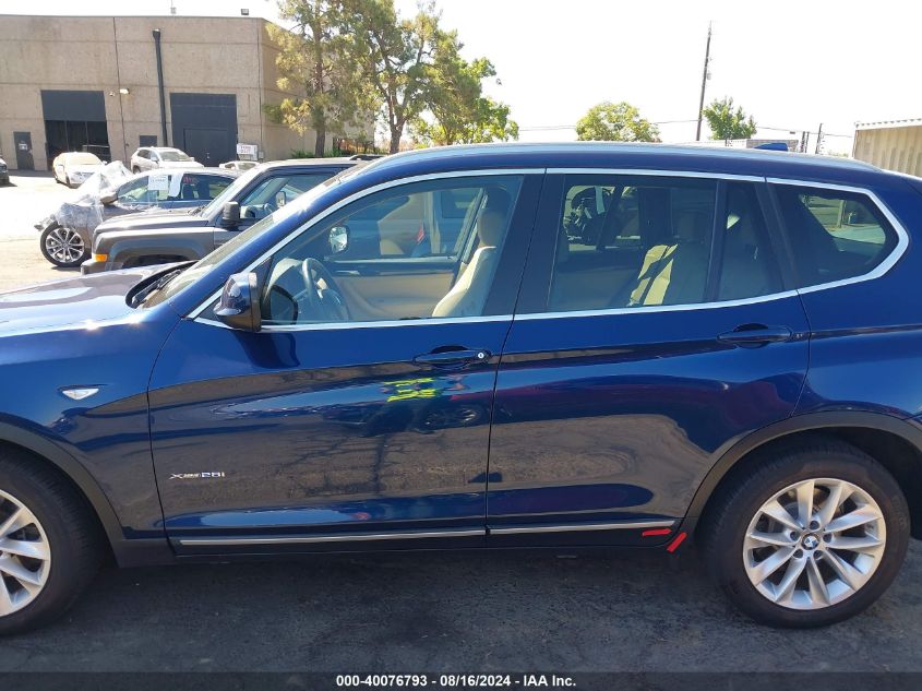 2013 BMW X3 xDrive28I VIN: 5UXWX9C59D0A26654 Lot: 40076793