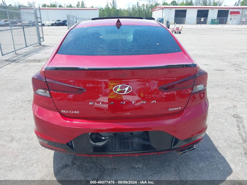 2019 Hyundai Elantra Sport VIN: KMHD04LB9KU831414 Lot: 40077470