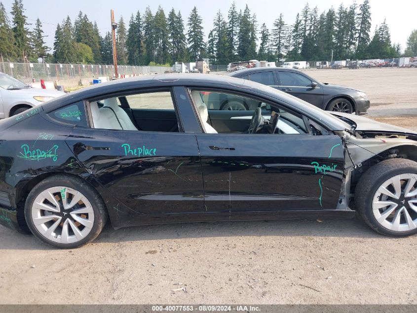 2022 Tesla Model 3 Long Range Dual Motor All-Wheel Drive VIN: 5YJ3E1EB1NF204197 Lot: 40077553