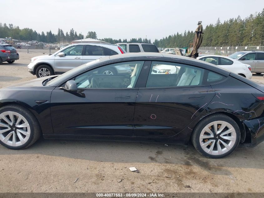 2022 Tesla Model 3 Long Range Dual Motor All-Wheel Drive VIN: 5YJ3E1EB1NF204197 Lot: 40077553