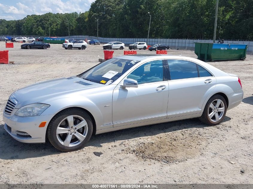 2012 Mercedes-Benz S 550 VIN: WDDNG7DB2CA442997 Lot: 40077561