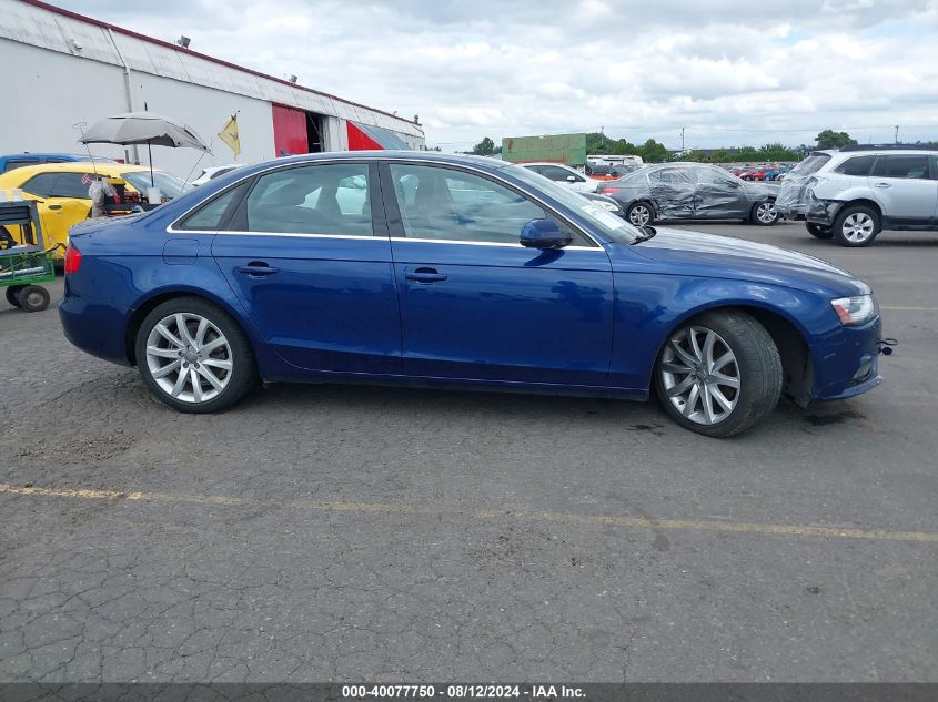 2013 Audi A4 2.0T Premium VIN: WAUHFAFL7DA182186 Lot: 40077750