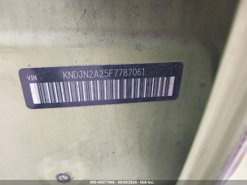 2015 Kia Soul VIN: KNDJN2A25F7787061 Lot: 40077946