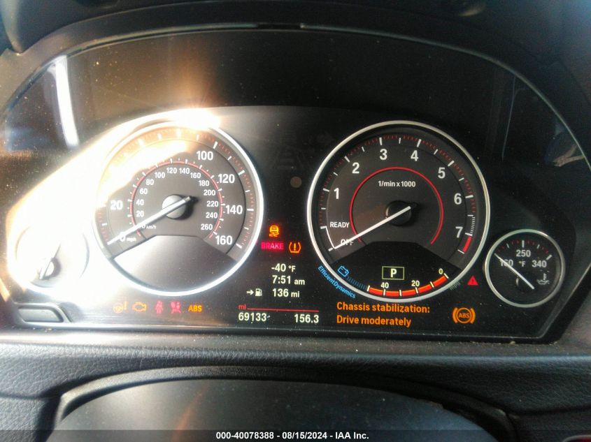 2014 BMW 335I xDrive VIN: WBA3B9G56ENR91905 Lot: 40078388