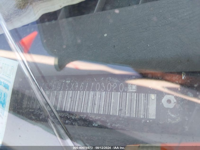 2006 Chevrolet Express Work Van VIN: 1GCFG15X961103020 Lot: 40078573