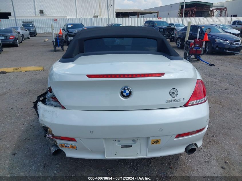 2008 BMW 650I VIN: WBAEB53528CX61088 Lot: 40078654