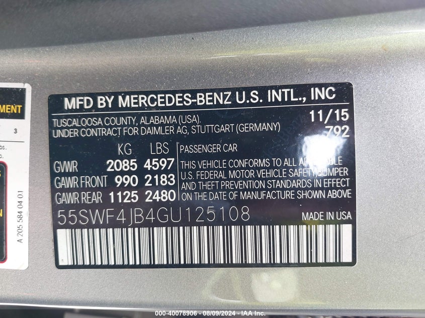 2016 MERCEDES-BENZ C 300 LUXURY/SPORT - 55SWF4JB4GU125108