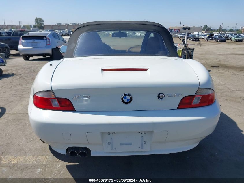 2002 BMW Z3 2.5I VIN: 4USCN334X2LM05082 Lot: 40079175