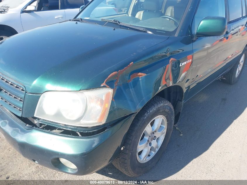 2001 Toyota Highlander V6 VIN: JTEHF21A710023180 Lot: 40079613