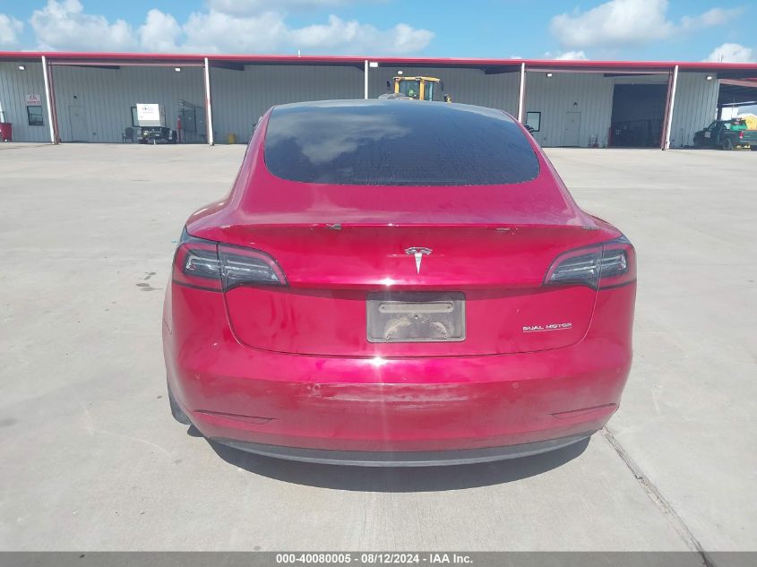 2021 Tesla Model 3 Performance Dual Motor All-Wheel Drive VIN: 5YJ3E1ECXMF936268 Lot: 40080005