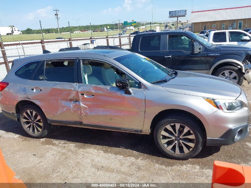 2016 Subaru Outback 2.5I Limited VIN: 4S4BSANC7G3347485 Lot: 40080403