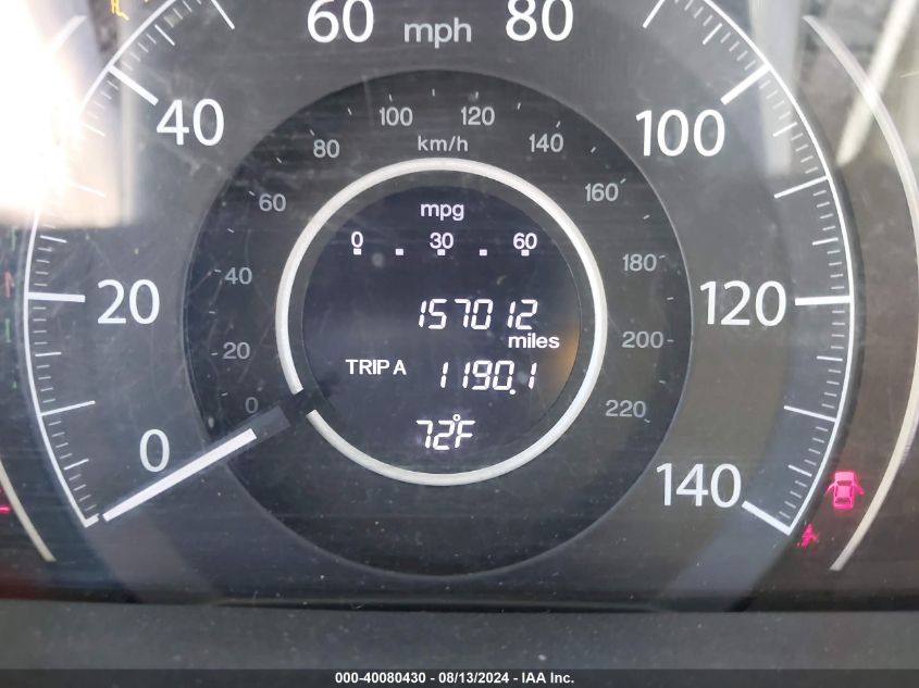 2012 Honda Cr-V Ex-L VIN: 2HKRM4H7XCH606658 Lot: 40080430