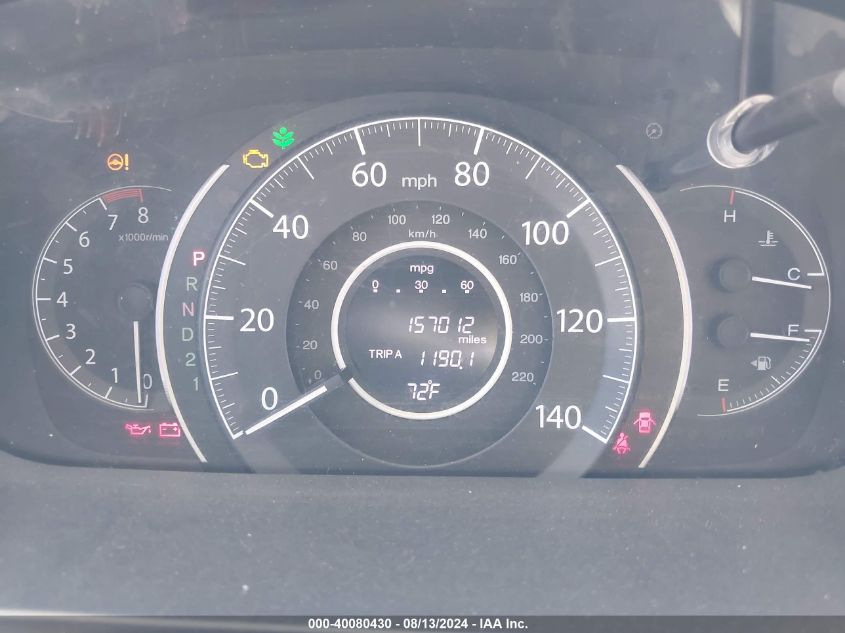 2012 Honda Cr-V Ex-L VIN: 2HKRM4H7XCH606658 Lot: 40080430