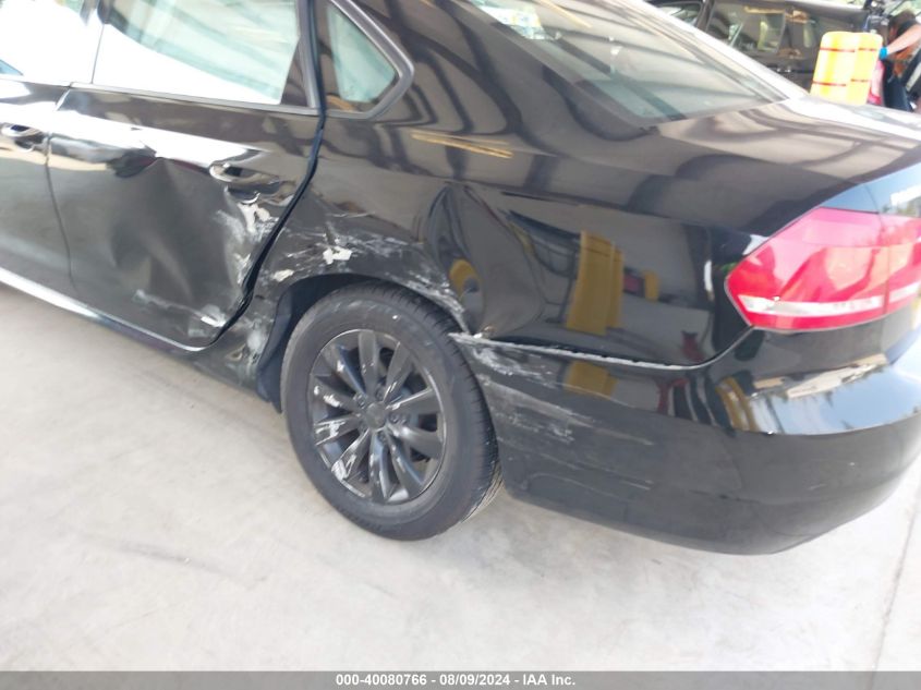 2013 Volkswagen Passat 2.5L S VIN: 1VWAH7A30DC009801 Lot: 40080766