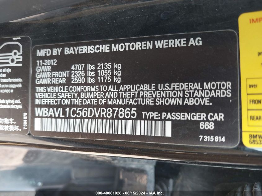 WBAVL1C56DVR87865 2013 BMW X1 xDrive28I