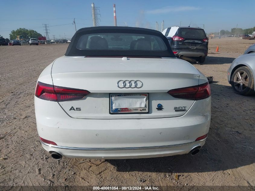 2018 Audi A5 2.0T Premium VIN: WAU2NGF53JN020718 Lot: 40081054