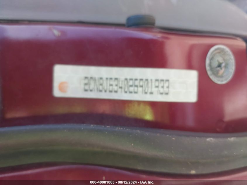 2002 Chevrolet Tracker Hard Top Lt VIN: 2CNBJ634026901933 Lot: 40081063