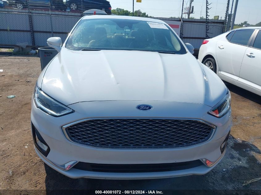 2019 Ford Fusion Hybrid Titanium VIN: 3FA6P0RU5KR138749 Lot: 40081072