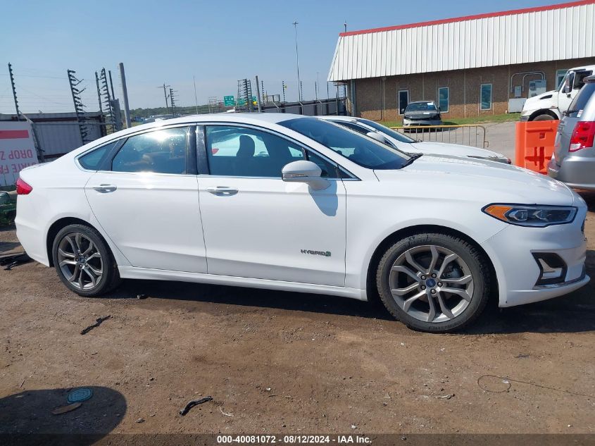 2019 Ford Fusion Hybrid Titanium VIN: 3FA6P0RU5KR138749 Lot: 40081072