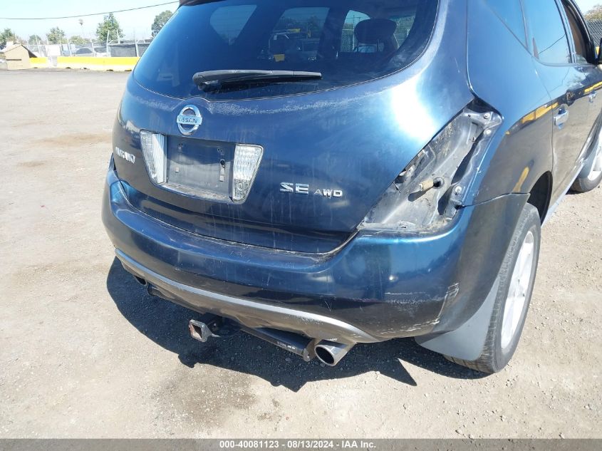 2005 Nissan Murano Se VIN: JN8AZ08W55W432031 Lot: 40081123