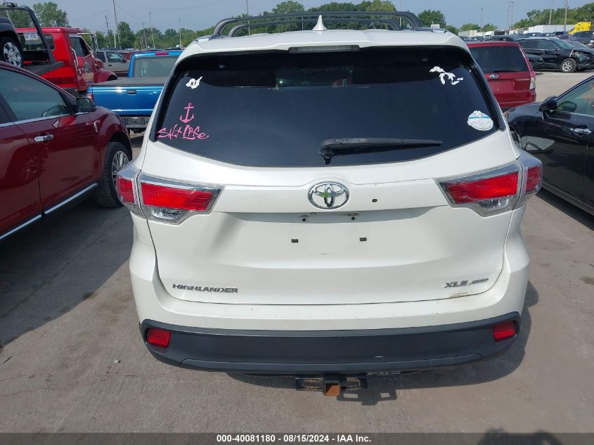 2015 Toyota Highlander Xle V6 VIN: 5TDJKRFH2FS108531 Lot: 40081180