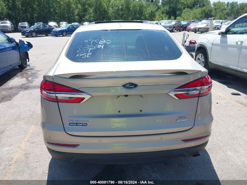 2019 Ford Fusion Se VIN: 3FA6P0HD5KR133245 Lot: 40081790