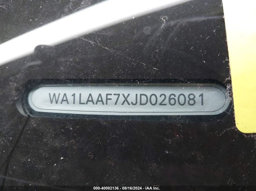 2018 AUDI Q7 3.0T PREMIUM - WA1LAAF7XJD026081