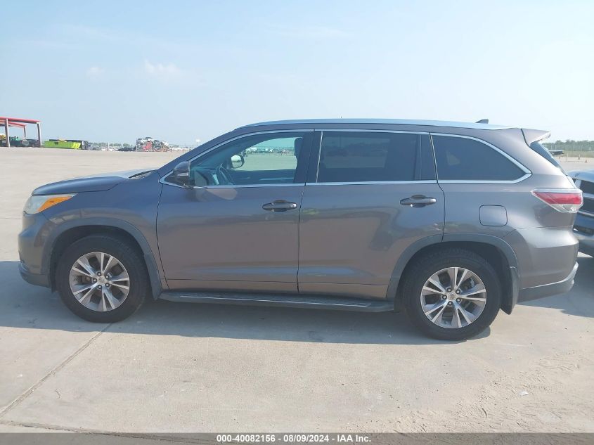 2014 Toyota Highlander Xle V6 VIN: 5TDKKRFH8ES017234 Lot: 40082156