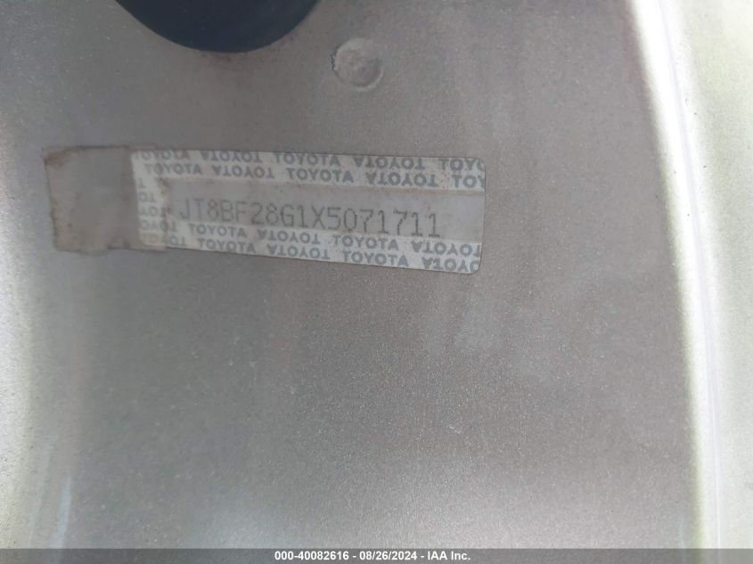 1999 Lexus Es 300 VIN: JT8BF28G1X5071711 Lot: 40082616