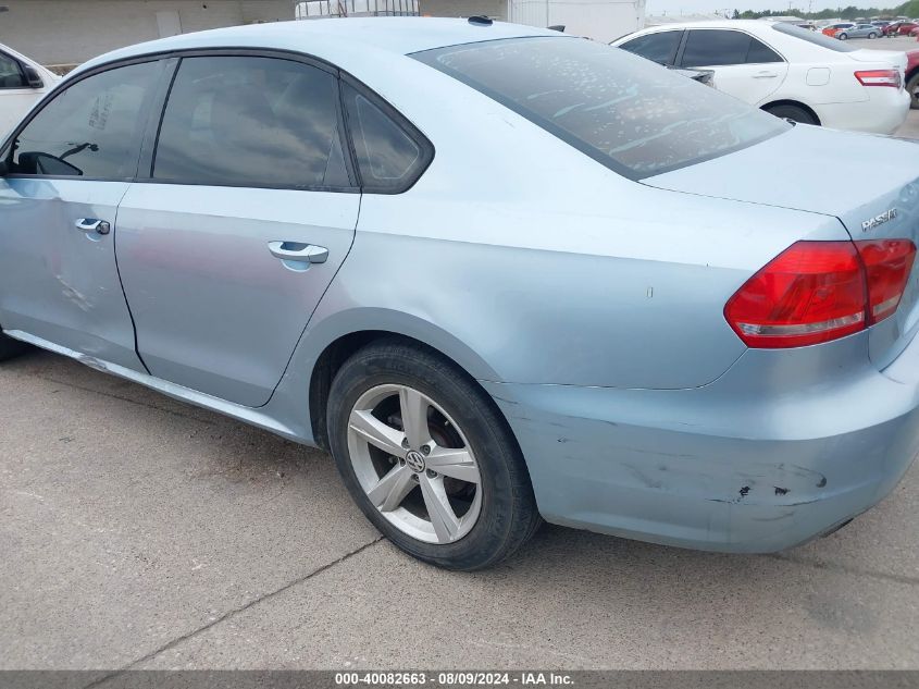 2012 Volkswagen Passat 2.5L S VIN: 1VWAP7A31CC091202 Lot: 40082663