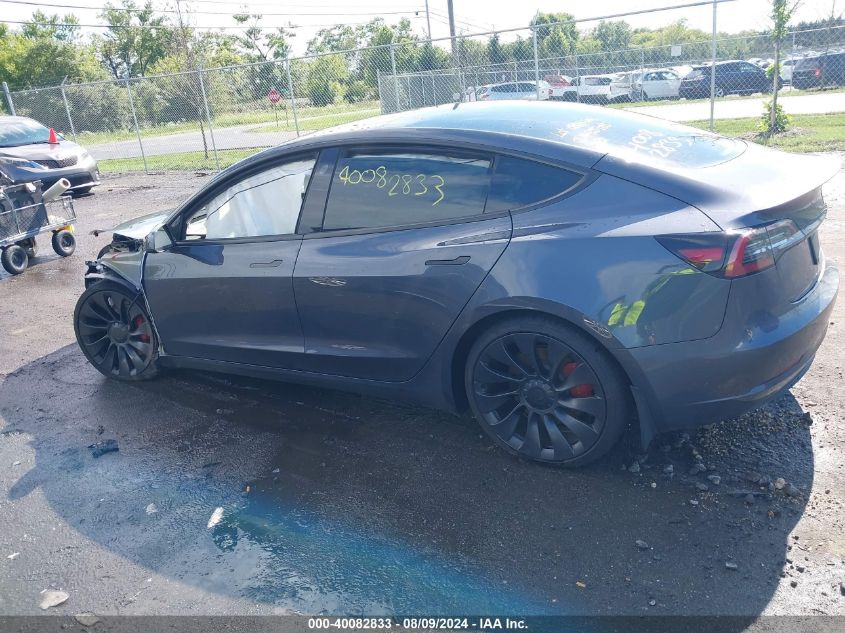 2023 Tesla Model 3 Performance Dual Motor All-Wheel Drive VIN: 5YJ3E1EC3PF505789 Lot: 40082833