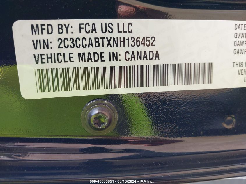 2C3CCABTXNH136452 2022 Chrysler 300 S