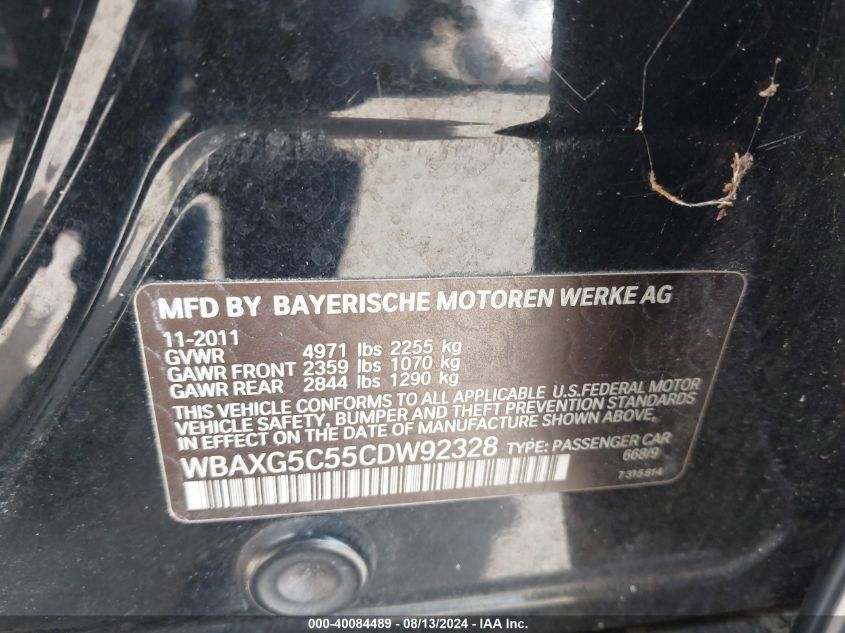 WBAXG5C55CDW92328 2012 BMW 528I