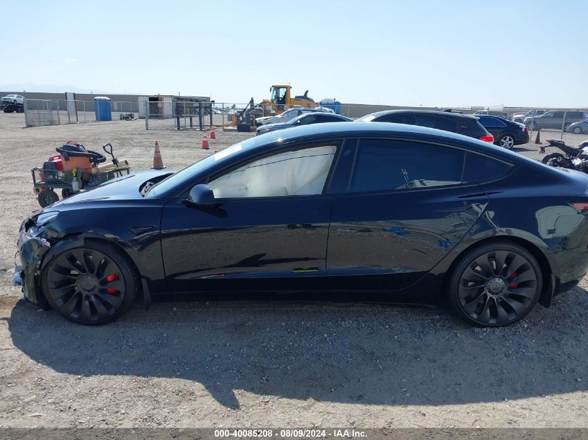 2023 Tesla Model 3 Performance Dual Motor All-Wheel Drive VIN: 5YJ3E1EC3PF407930 Lot: 40085208