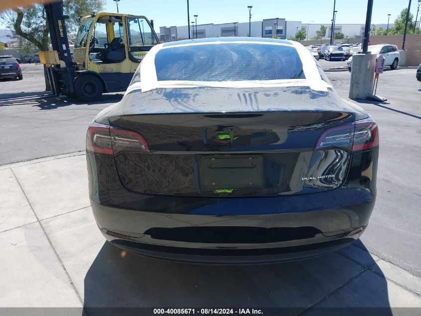 2022 Tesla Model 3 Long Range Dual Motor All-Wheel Drive VIN: 5YJ3E1EB9NF335409 Lot: 40085671