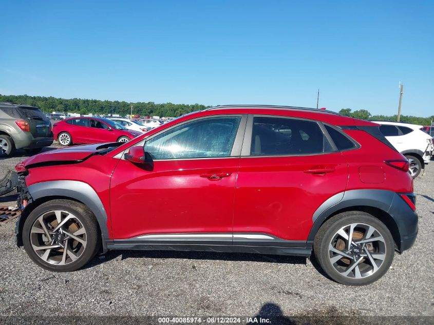 2022 Hyundai Kona Limited VIN: KM8K5CA37NU838428 Lot: 40085974