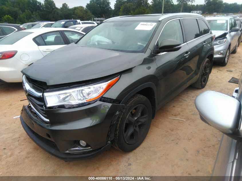 2016 Toyota Highlander Limited/Ltd Platinum VIN: 5TDDKRFH7GS249836 Lot: 40086110