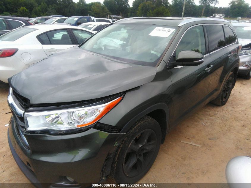 2016 TOYOTA HIGHLANDER LIMITED/LTD PLATINUM - 5TDDKRFH7GS249836