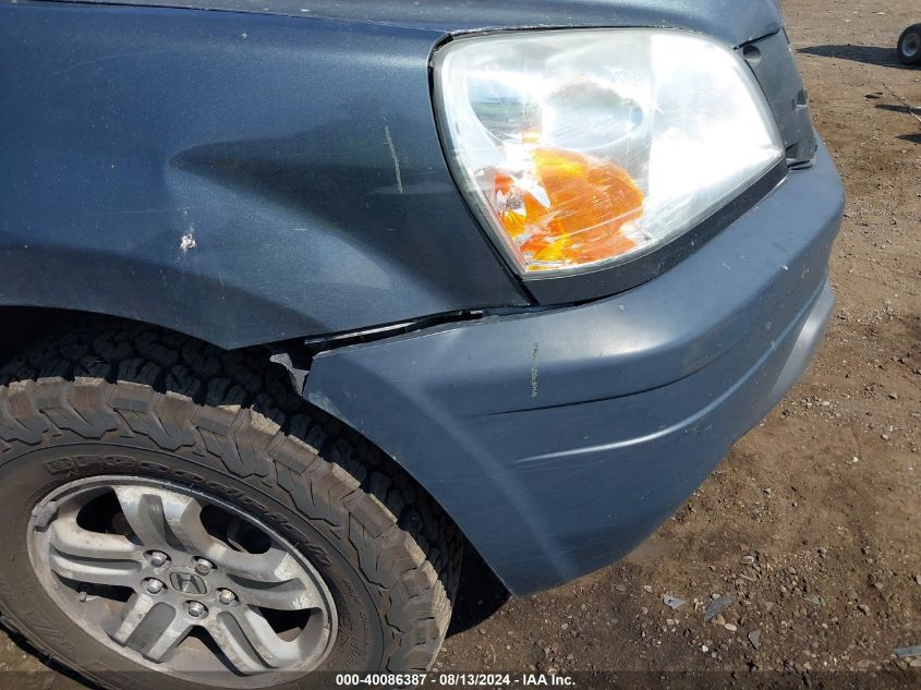 2005 Honda Pilot Ex-L VIN: 2HKYF18555H548724 Lot: 40086387