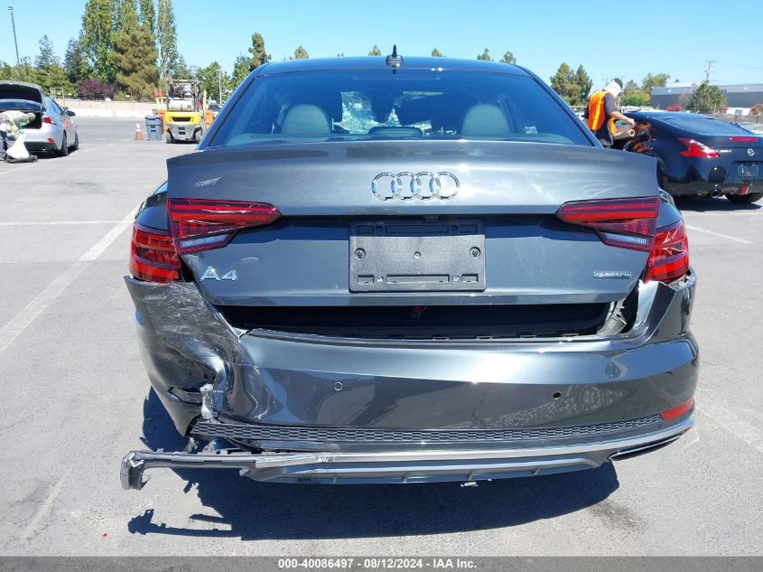 2019 Audi A4 45 Premium VIN: WAUENAF40KA007760 Lot: 40086497