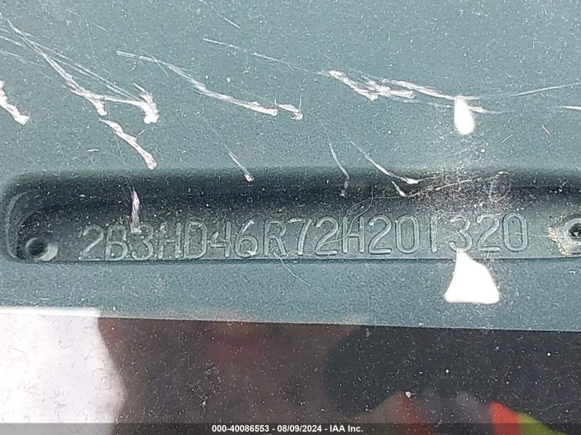 2002 Dodge Intrepid Se VIN: 2B3HD46R72H201320 Lot: 40086553